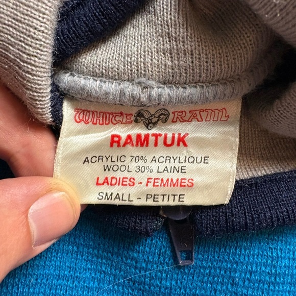 Vintage White Ram 1/4 Zip-up Pullover Sweater Small - Picture 3 of 5